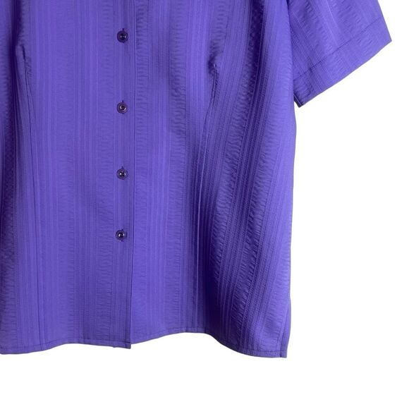 Alia purple vintage short‎ sleeve button down shirt - Picture 7 of 7